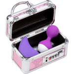 Lockable Small Vibrator Case, Pink, Case Opened with Sex Toys Inside