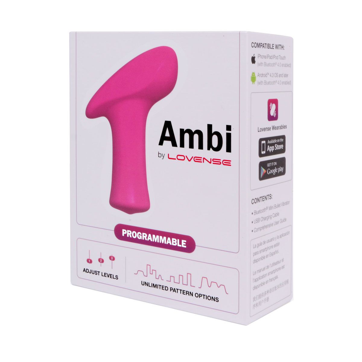 Lovense Ambi Bullet Vibrator, Product Box, Front Angle