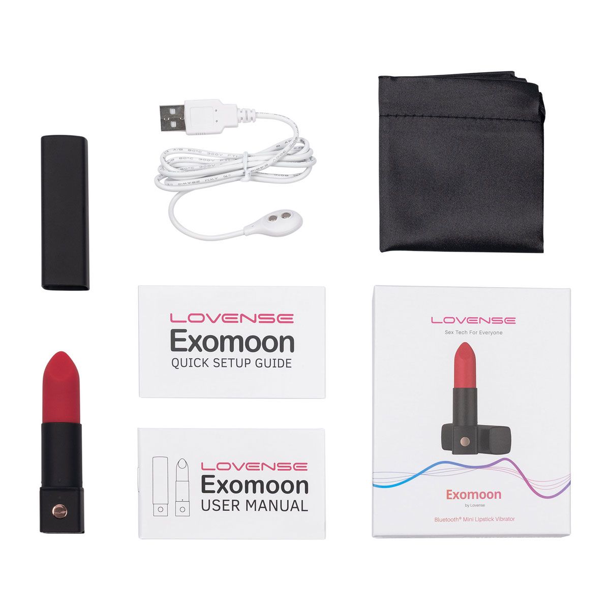Lovense Exomoon Mini Lipstick Vibrator, Box Contents