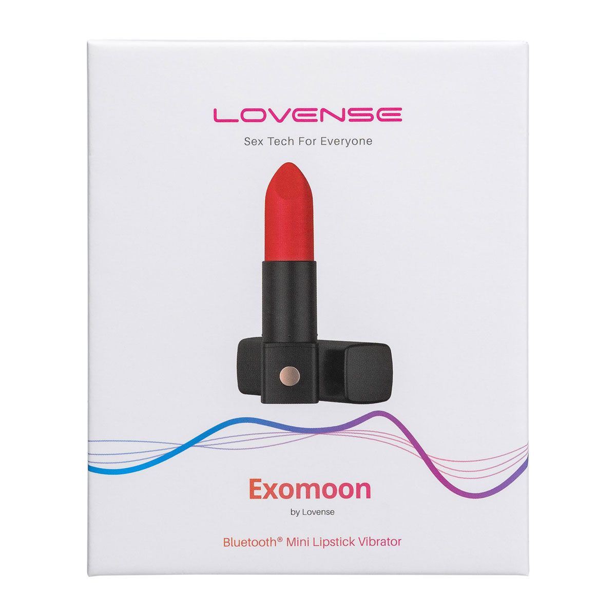 Lovense Exomoon Mini Lipstick Vibrator, Product Box, Front View