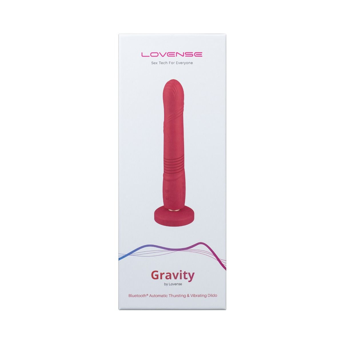 Lovense Gravity Thrusting & Vibrating Dildo, Product Box, Front View