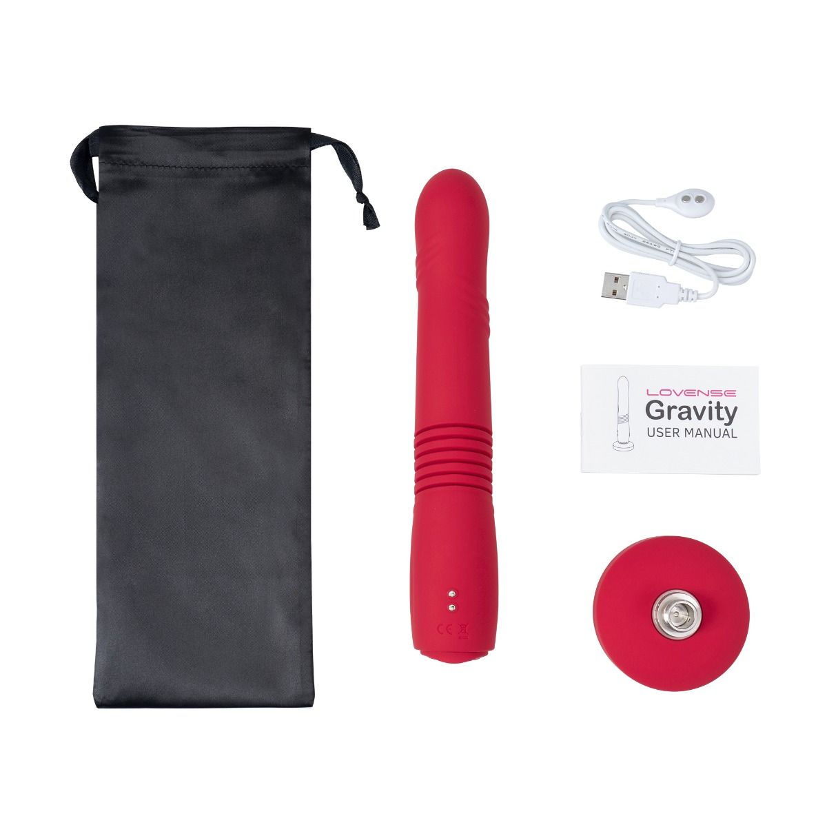 Lovense Gravity Thrusting & Vibrating Dildo, Box Contents