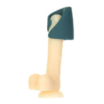 Lovense Gush Vibrating Stroker on a Dildo, Side View