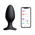 Lovense Hush 2 Vibrating Butt Plug, 2.25" Length, Showing App-Control