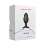 Lovense Hush 2 Vibrating Butt Plug, 2.25" Length, Product Box, Front Angle