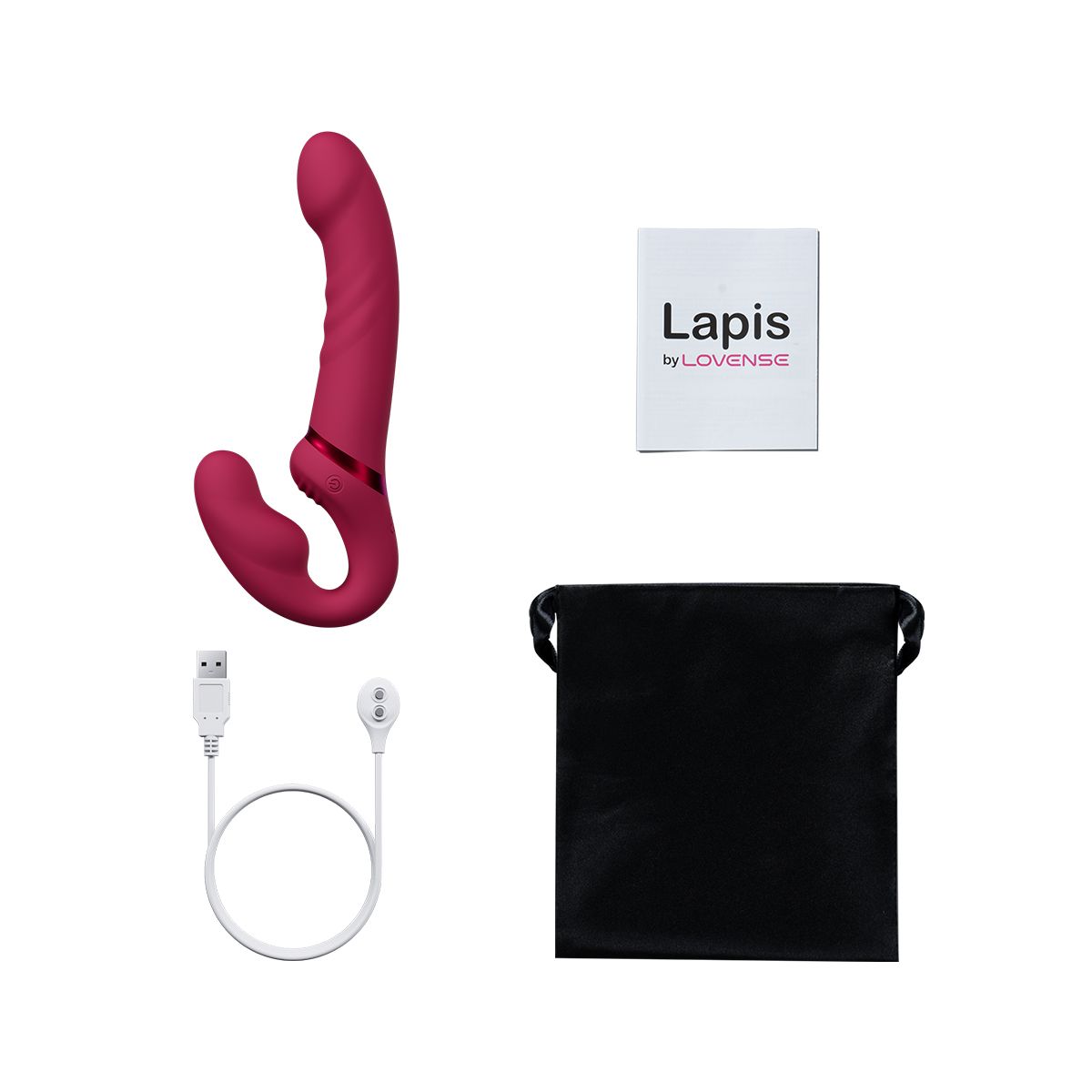 Lovense Lapis Vibrating Strapless Strap-On Dildo, Box Contents