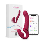 Lovense Lapis Vibrating Strapless Strap-On Dildo, Product Box and App-Control Feature