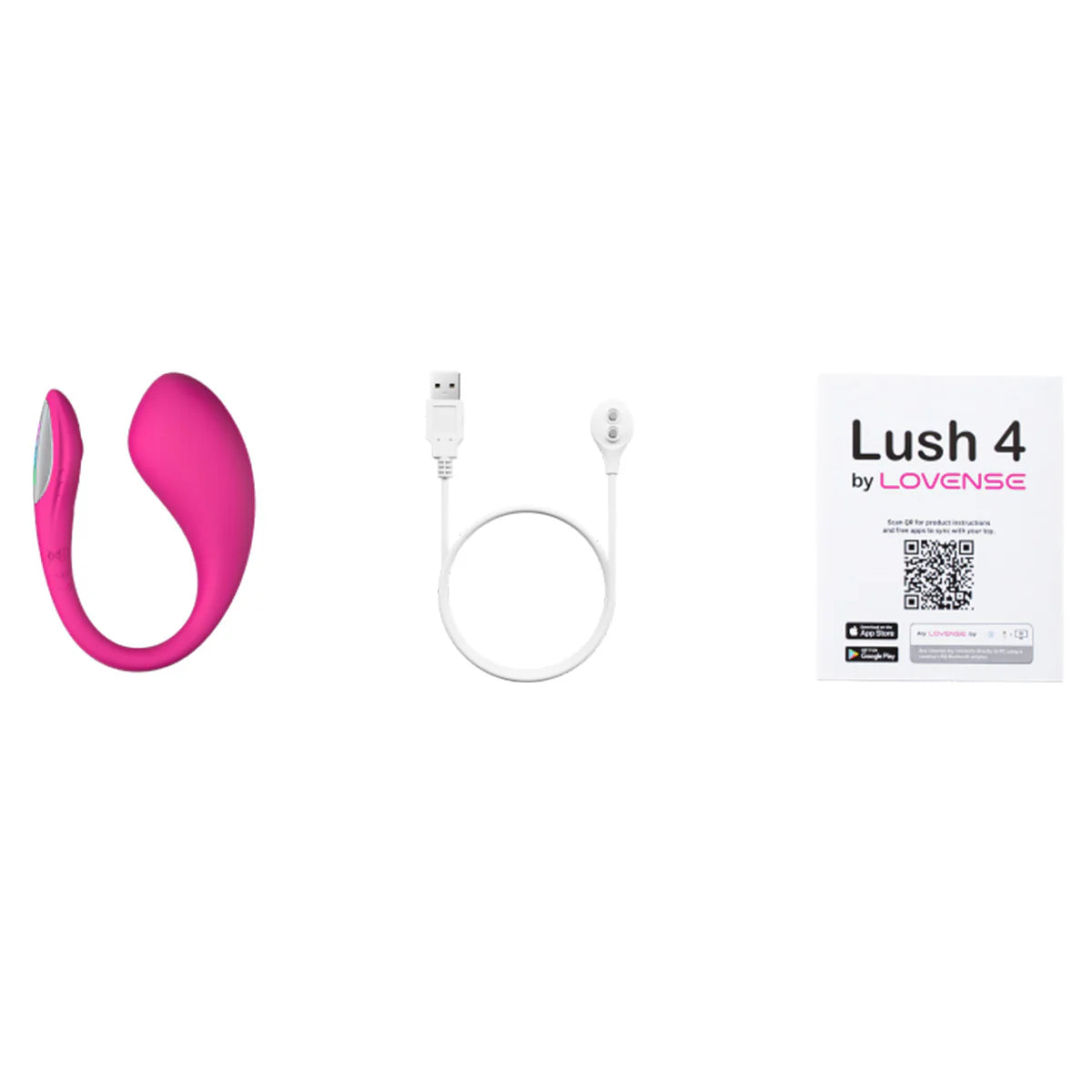 Lovense Lush Mini G-Spot Egg Vibrator, Pink, Box Contents