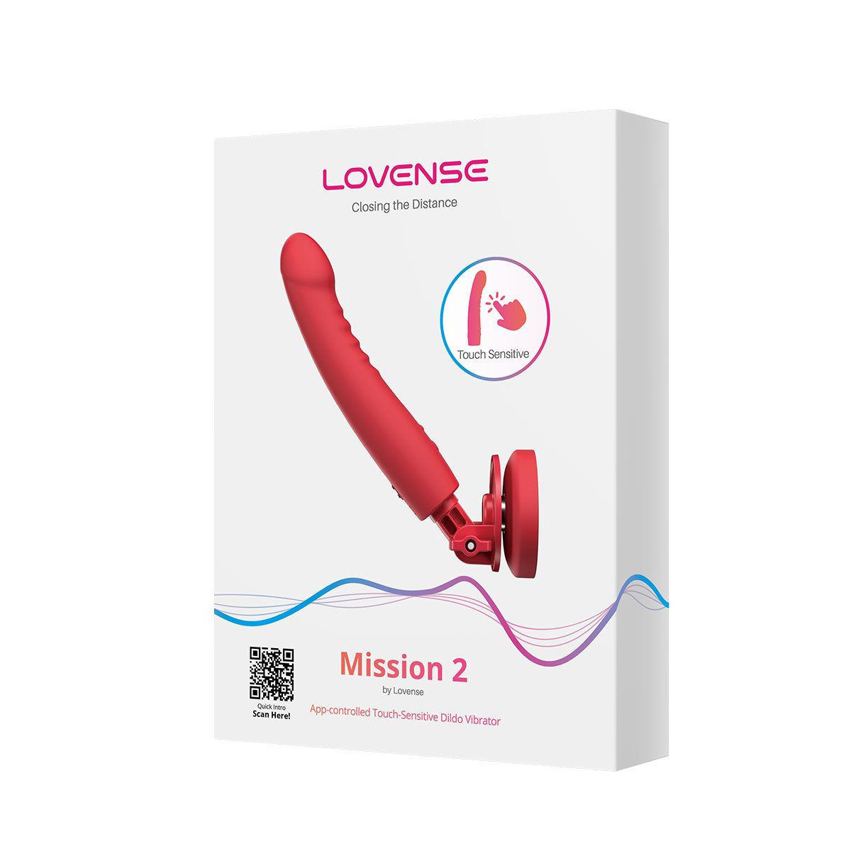 Lovense Mission 2 Vibrating Dildo, Product Box, Front Angle