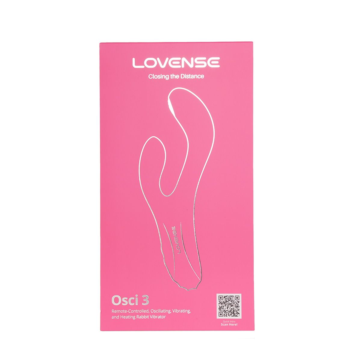 Lovense Osci 3 Oscillating & Heating Rabbit Vibrator, Product Box, Front View