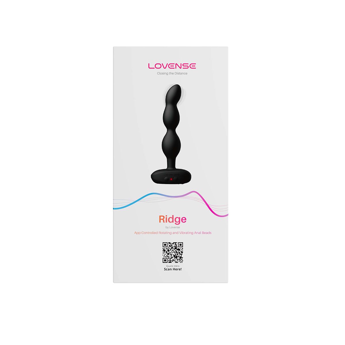 Lovense Ridge Rotating & Vibrating Anal Beads, Product Box, Front View