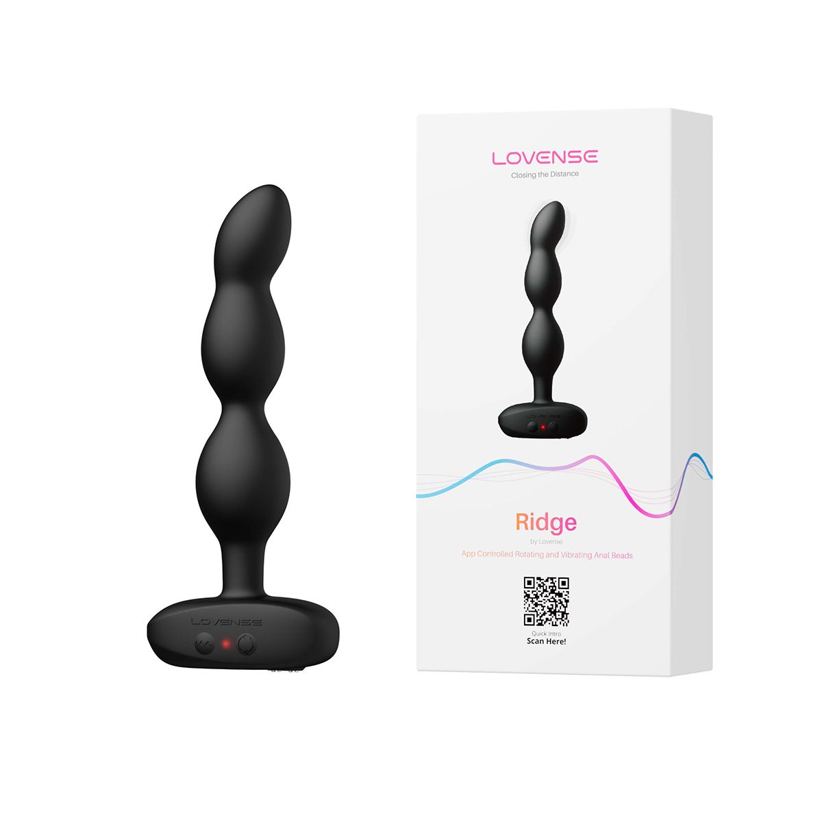 Lovense Ridge Rotating & Vibrating Anal Beads with Product Box