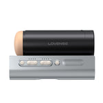 Lovense Solace Pro Automatic Male Stroker, Attached to Base, Product Image, Sideways