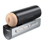 Lovense Solace Pro Automatic Male Stroker, Attached to Base, Product Image, Front Left Angle
