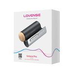 Lovense Solace Pro Automatic Male Stroker, Product Box, Front Left Angle