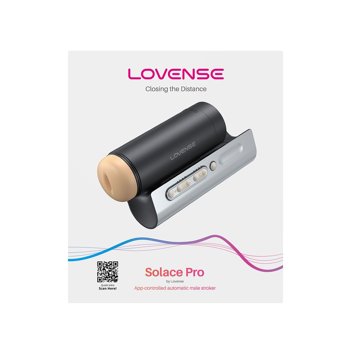 Lovense Solace Pro Automatic Male Stroker, Product Box, Front View