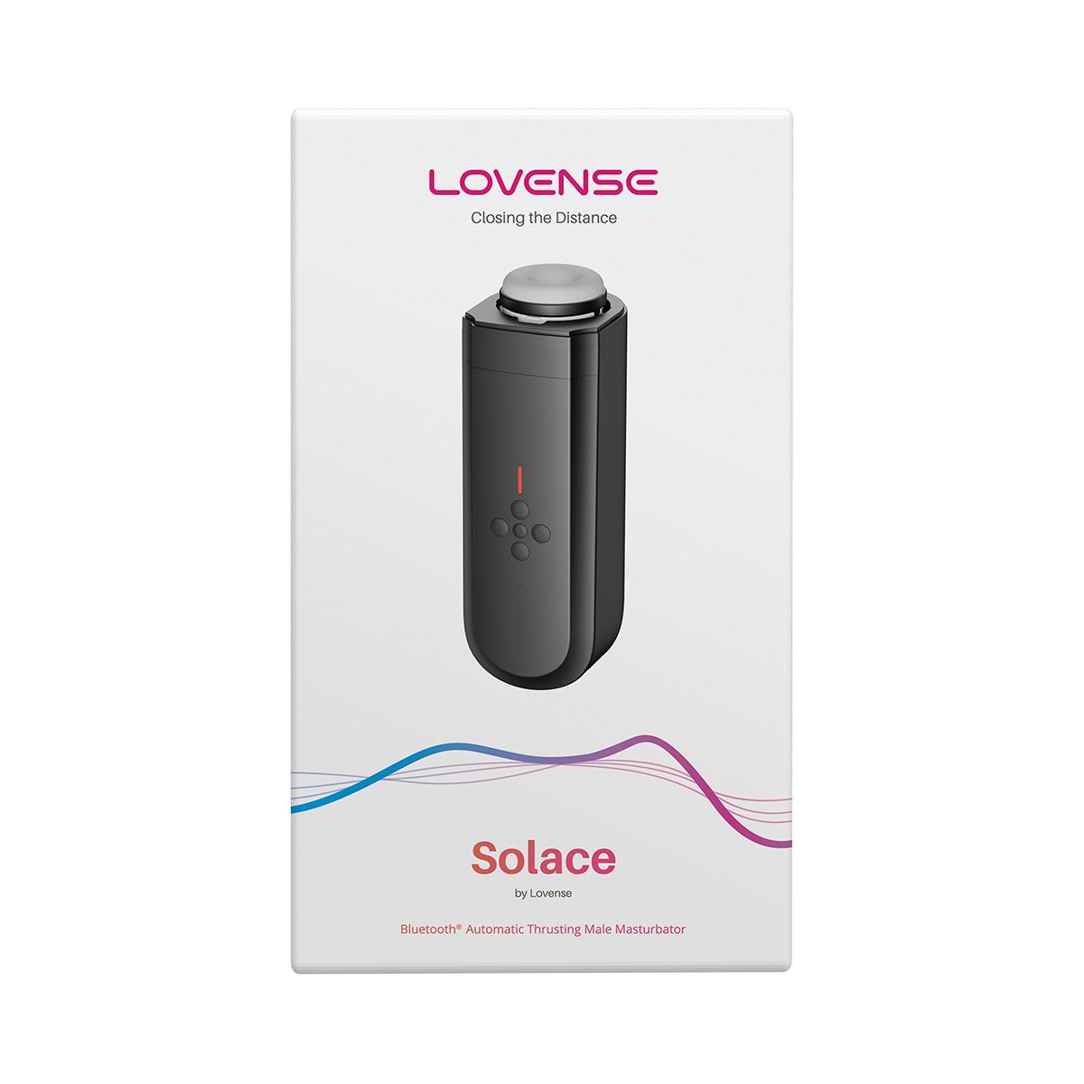 Lovense Solace Thrusting Male Masturbator, Product Box, Front View