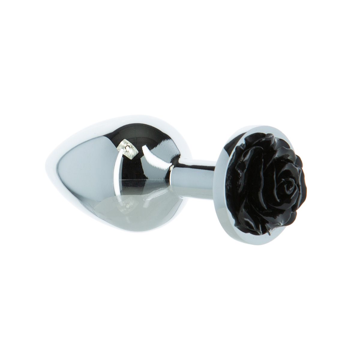 Lux Active Black Rose Butt Plug, Product Image, Sideways
