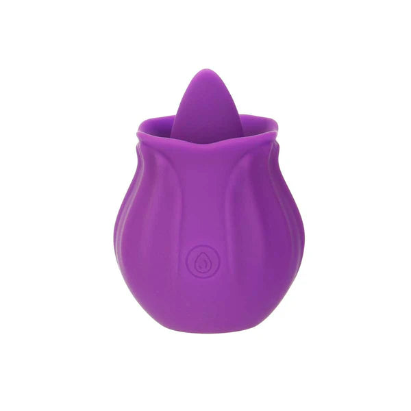 M'Lady Flickering Tongue Rose Clitoral Stimulator, Purple, Product Image, Front