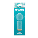 M'Lady Mini Vibrating Massage Wand, Teal, Product Box, Front