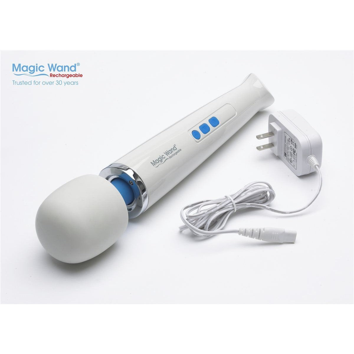 Magic Wand Rechargeable, showing product and charger together