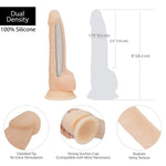 Naked Addiction 8-Inch Silicone Dildo, Vanilla, Dildo Measurements & Details