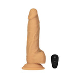 Naked Addiction 8-Inch Vibrating & Rotating Dildo, Caramel, Product Image, Dildo with Remote