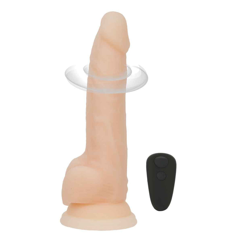 Naked Addiction 8-Inch Vibrating & Rotating Dildo, Vanilla, Product Image, Dildo with Remote Control
