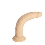Naked Addiction 9-Inch Bendable Silicone Dildo, Vanilla, Dildo Bended to the Right