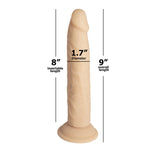 Naked Addiction 9-Inch Bendable Silicone Dildo, Vanilla, Dildo Measurements
