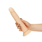 Naked Addiction 9-Inch Bendable Silicone Dildo, Vanilla, Dildo in Right Hand