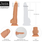 Naked Addiction 9-Inch Thrusting Dildo, Caramel, Dildo Measurements & Features