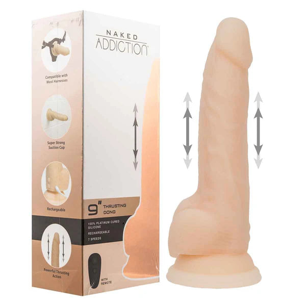 Naked Addiction 9-Inch Thrusting Dildo