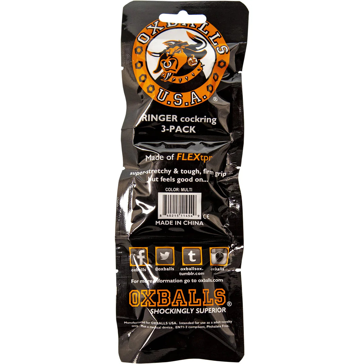 Oxballs Atomic Jock Ringer 3-Pack Cock Rings