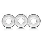 Oxballs Atomic Jock Ringer 3-Pack Cock Rings, Clear, Product Image, Front