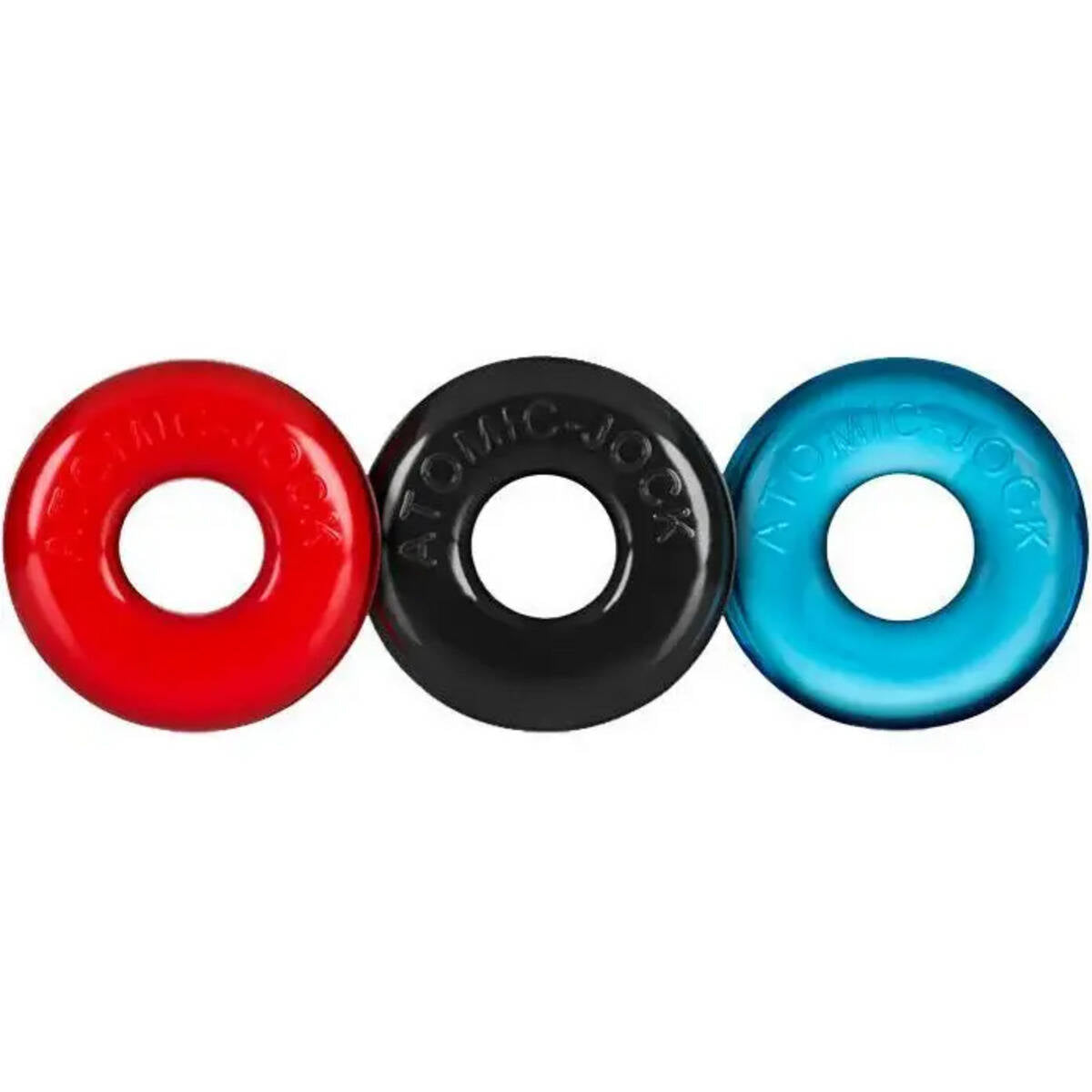 Oxballs Atomic Jock Ringer 3-Pack Cock Rings, Multi-Colour, Product Image, Front