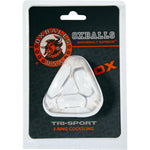 Oxballs Atomic Jock Tri-Sport 3-Ring Cocksling, Clear, Product Package, Front
