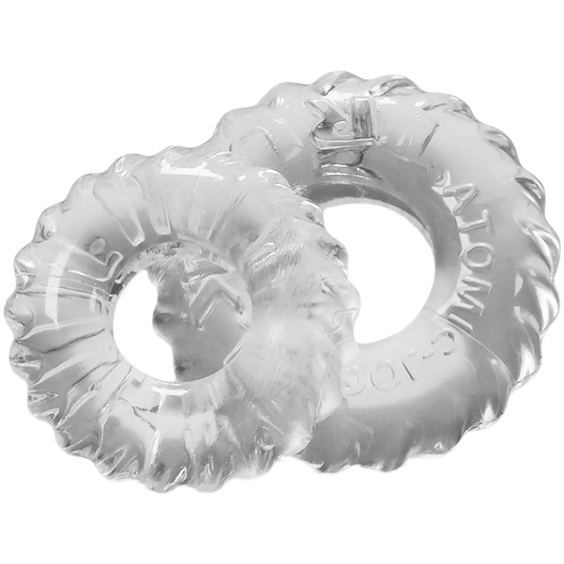 Oxballs Atomic Jock Truckt 2-Piece Cock Rings, Clear, Product Image