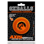 Oxballs Axis Gripper Lock-Ribs Cock Ring, Orange, Product Package, Front