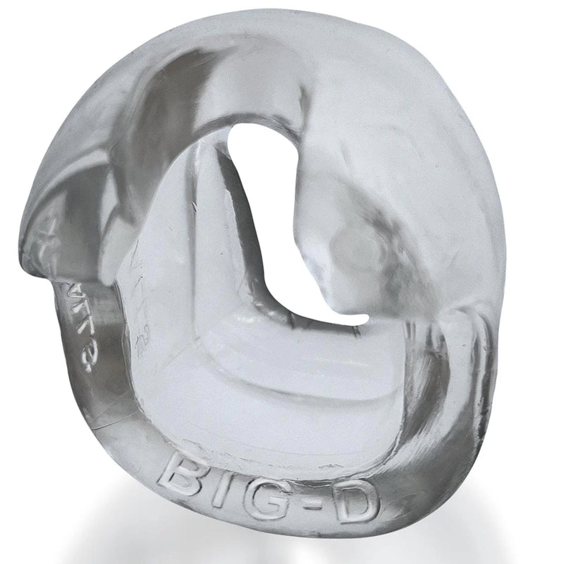 Oxballs Big D Shaft Grip Cock Ring, Clear, Product Image, Back Angle View