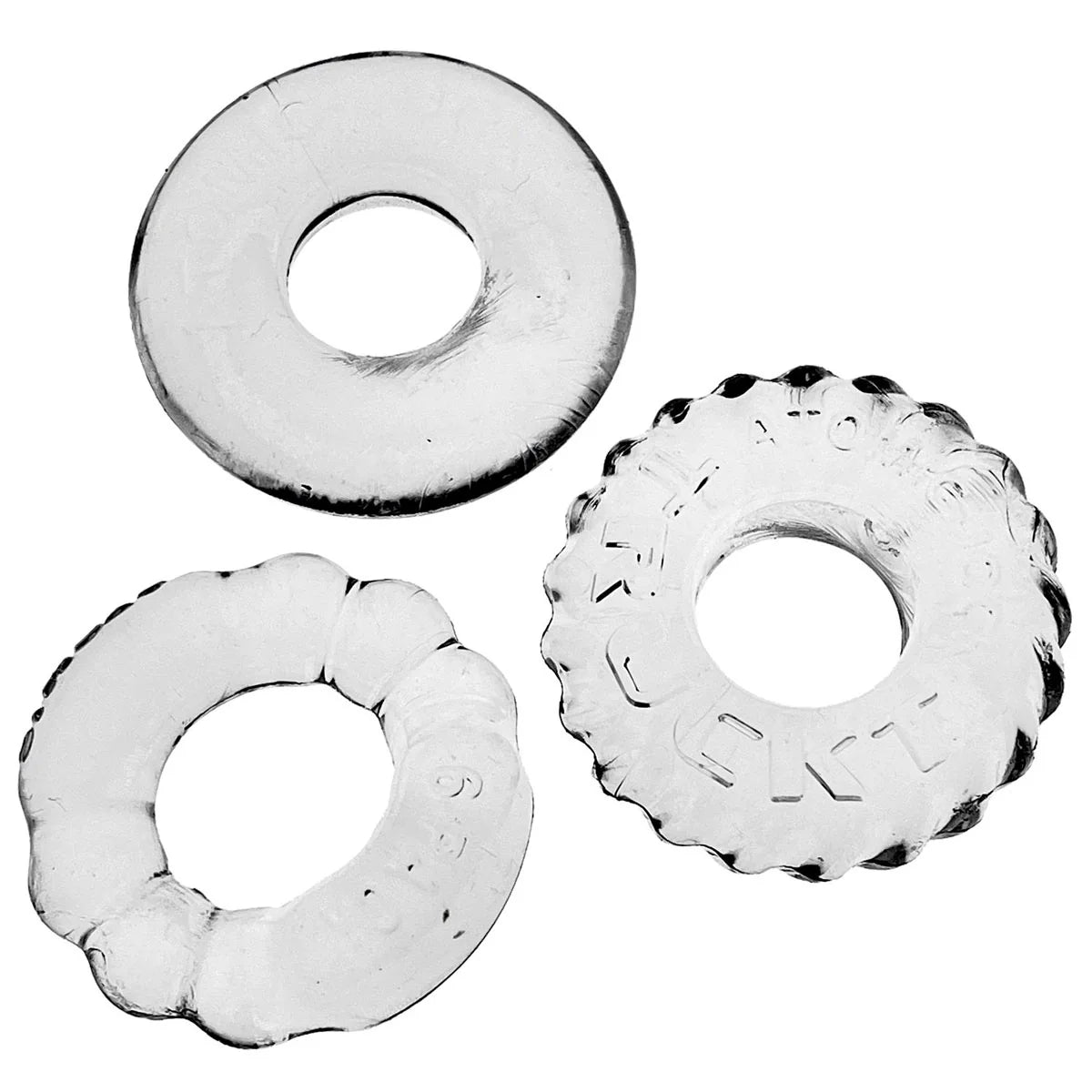 Oxballs Bonemaker 3-Pack Cock Rings, Clear, Product Image