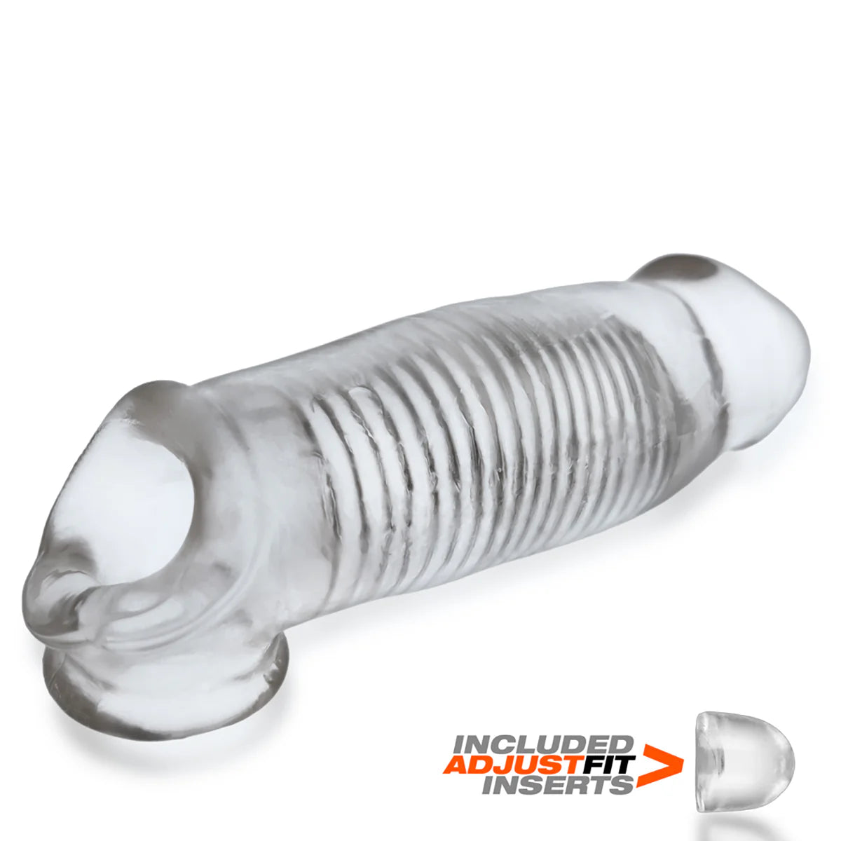 Oxballs Hulk AdjustFit Cock Sheath, Clear, Product Image, Back Right Angle