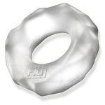 Oxballs Hunky Junk Fractal Tactile Cock Ring, Clear Ice, Product Image, Right Tilt