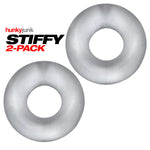 Oxballs Hunky Junk Stiffy 2-Pack Cock Rings, Clear, Product Image, Cock Rings Flat