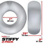 Oxballs Hunky Junk Stiffy 2-Pack Cock Rings, Clear, Cock Ring Dimensions