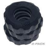 Oxballs Hunky Junk Super Huj Cock Rings, Black, Product Image, Cock Rings Stacked