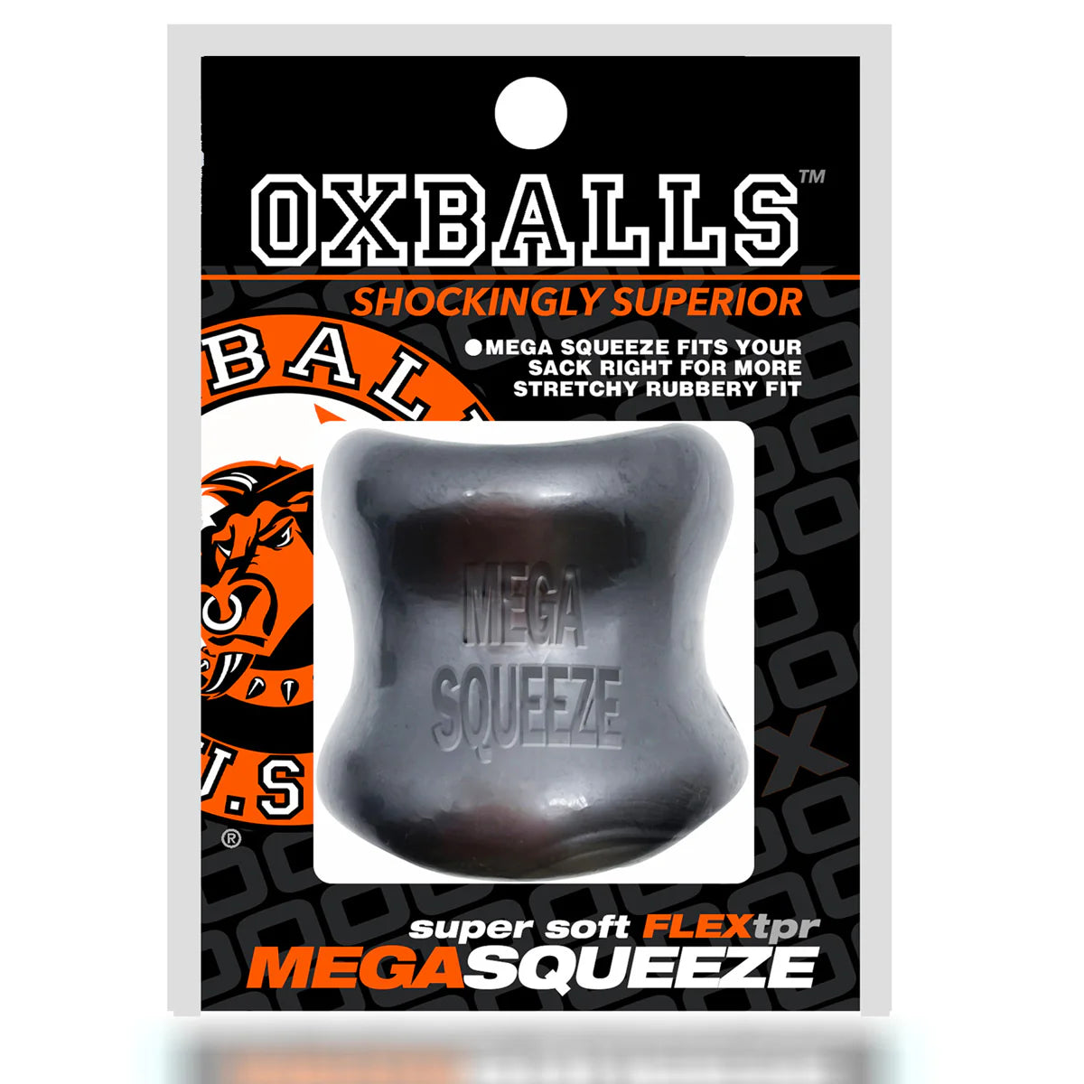 Oxballs Mega Squeeze Ergo-Fit Ball Stretcher, Steel, Product Package, Front
