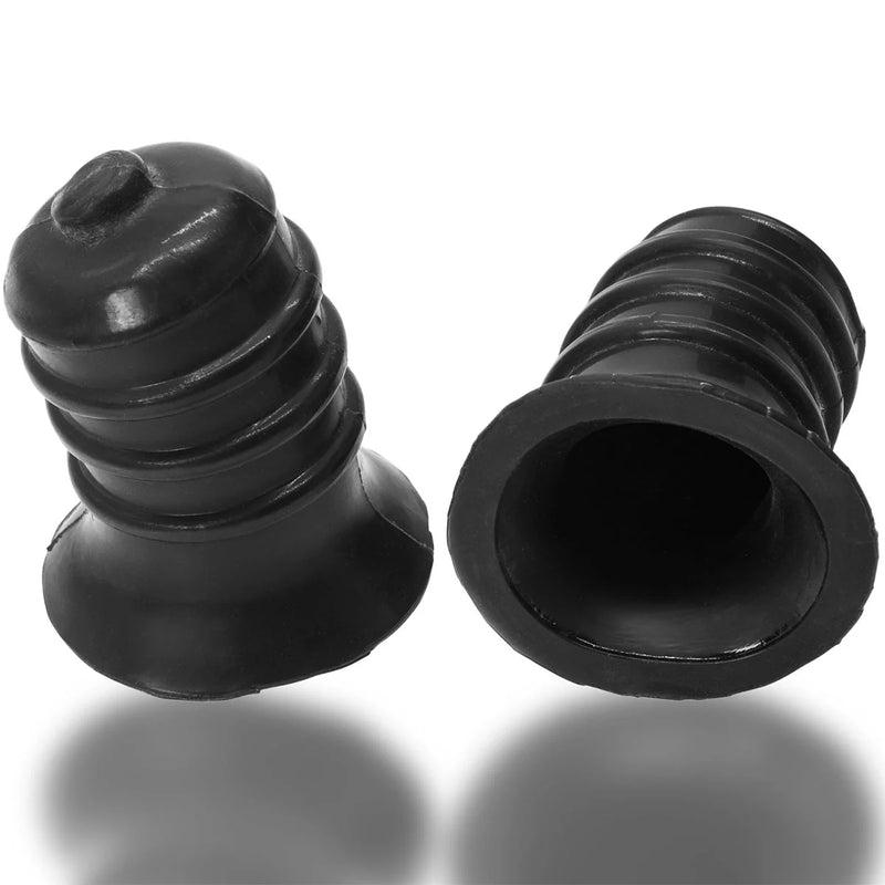Oxballs RibNips Curved Springy Ribbed Nipple Suckers, Black, Product Image