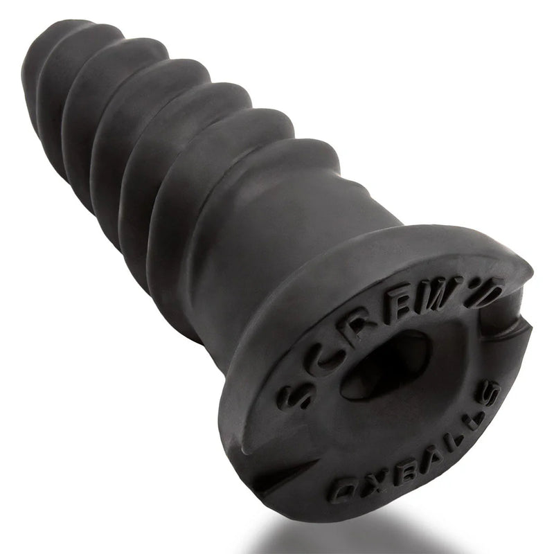 Oxballs Screwd Hole Screwd-In Open Tip Sleeve, Black, Product Image, Top Left Diagonal