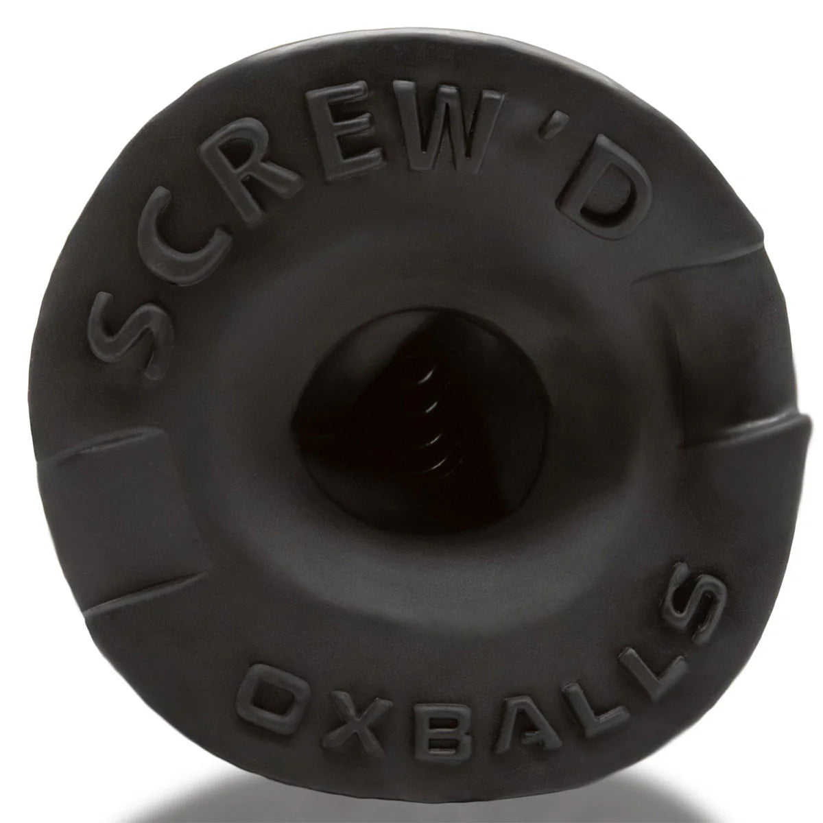 Oxballs Screwd Hole Screwd-In Open Tip Sleeve, Black, Product Image, Back View